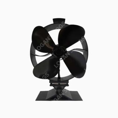Stove Fan - Black Wheel - 4 Blade