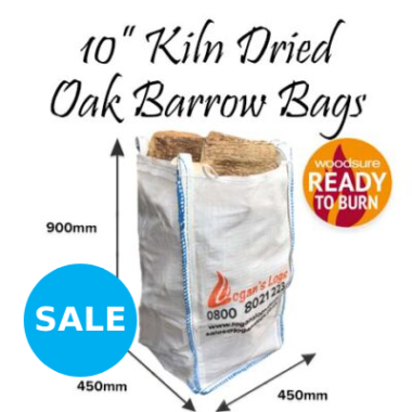 Kiln Dried Oak Hardwood Logs Barrow Bags