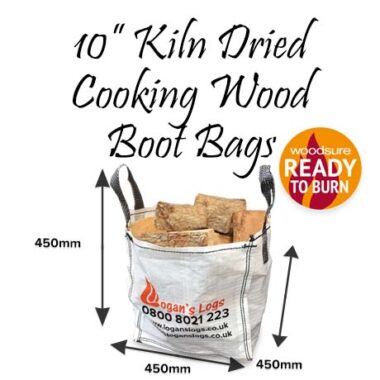 Kiln Dried <strong>Cooking</strong> Wood in Boot Bags 10 Inch