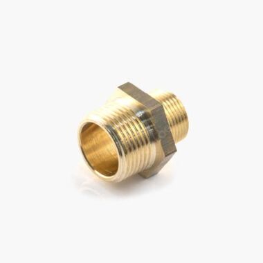 Brass Reducing Nipple Fitting - 1/2" x 3/8"