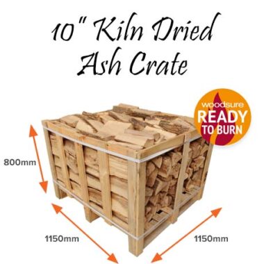 Kiln Dried <strong><span style="color: #7e7e7e;">Ash</strong> logs - Large Crate 10 Inch