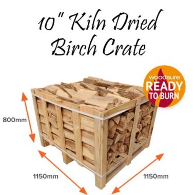 Kiln Dried <strong><span style="color: #02e402;">Birch</strong> Hardwood Logs - Large Crate 10 Inch