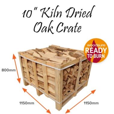 Kiln Dried <strong><span style="color: #fdbe03;">Oak</strong> Hardwood Logs - Large Crate 10 Inch