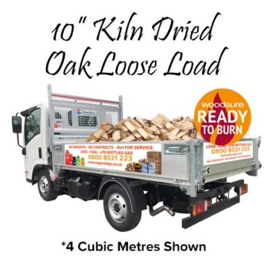 Kiln Dried <strong><span style="color: #fdbe03;">Oak</strong> Hardwood Logs - Loose Load 10 Inch