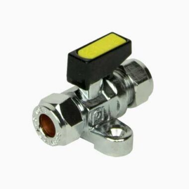 Mini Gas Ball Valve 10mm x 10mm - with Foot Plate